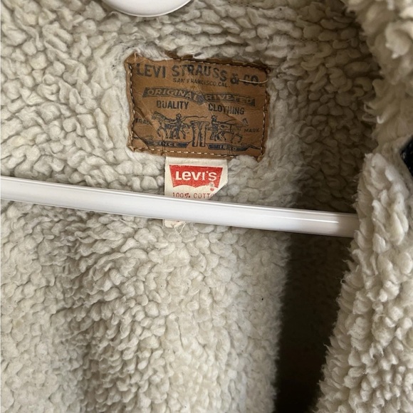 Vintage Levi’s 77935 Ranch Chore Coat Acid Wash Sherpa USA 80s M - Picture 4 of 16